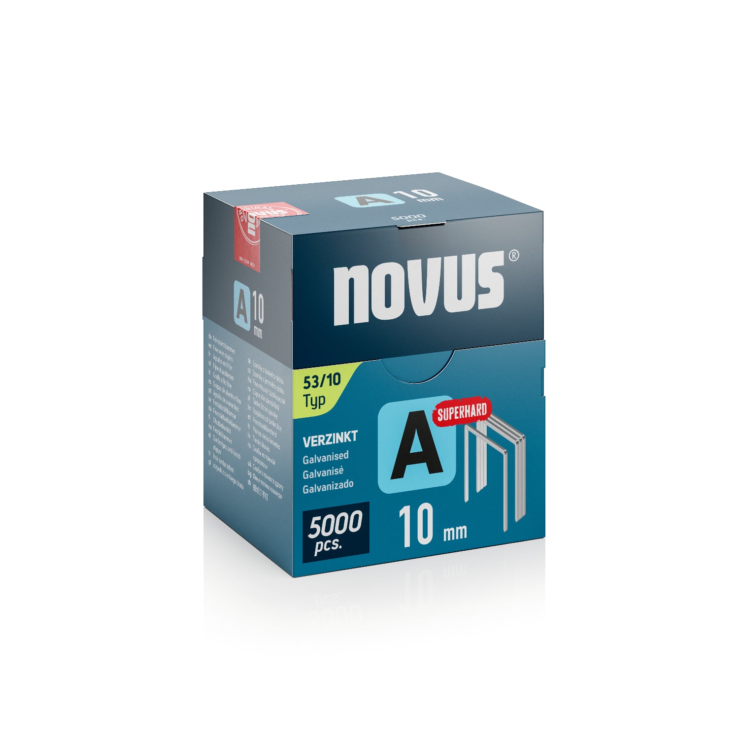 Capse Novus din sârmă subțire Tip A 53/10 mm super-tari zincate - 5000 bucăți