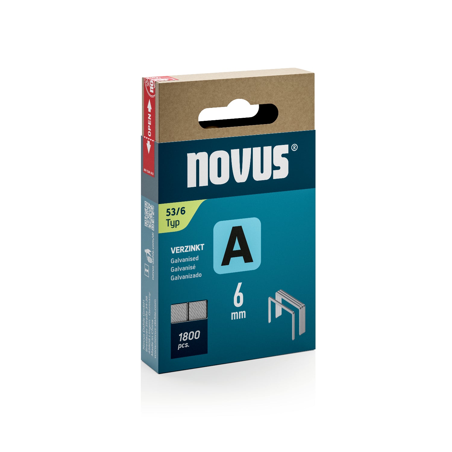 Capse Novus din sârmă subțire Tip A 53/6 mm zincate - 2000 bucăți