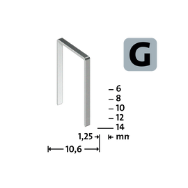 Capse Novus din sârmă plată Tip G 11/8 mm zincate - 1200 bucăți - 0