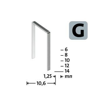 Capse Novus din sârmă plată Tip G / 14mm - 600 bucăți - 0