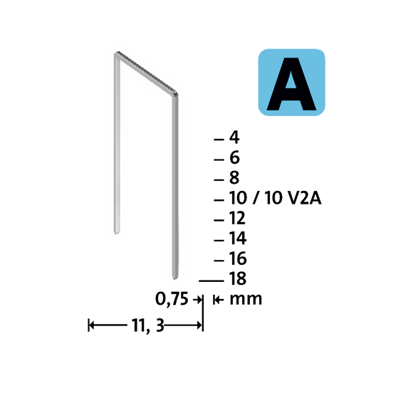 Capse Novus din sârmă subțire Tip A 53/8 mm super-tari zincate - 5000 bucăți