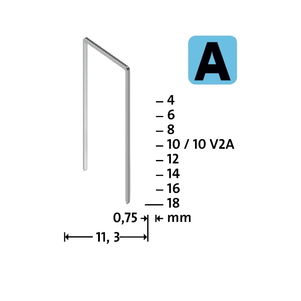 Capse Novus din sârmă subțire Tip A 53/6 mm zincate - 2000 bucăți