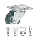 Roată de ghidare 25mm pentru parchet ,placă 40x40mm, lagăr de alunecare, roți moi-2