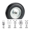 Roata cauciuc solid 100x30x12mm cu rulment cu role, janta din otel-2
