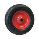 Roată pneumatică 400x100x20mm pentru roabe, profil striat, 2 straturi,Rulment cu role, jantă din oțel-1