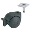 Roată dublă 50mm, placă 38x38mm, lagăr de alunecare, dispozitiv de fixare-1